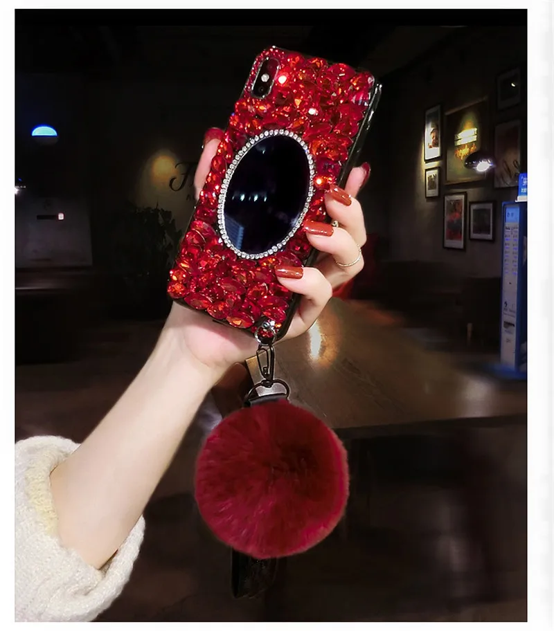 Роскошные 3D Алмазные зеркальные блестящие чехлы для iPhone 11 Pro XS Max XR X 6 s 8 7 Plus Samsung