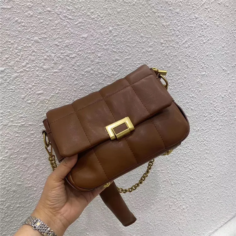 

Women Leather Bag New Fashion Fairy Small Square Bag Wild Shoulder Messenger Chain Bag High Quality Leather Luxury Bag