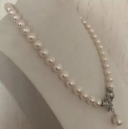 

elegant 9-10mm south sea round whtie pearl necklace 18inch 925s