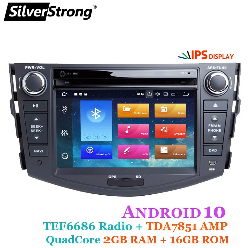  SilverStrong 2din IPS DSP Android 10.0 Car DVD Player for Toyota Rav4 RAV 4 Audio Video Auto Stereo