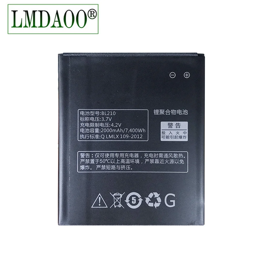 Литиевый аккумулятор BL210 3 7 для смартфонов Lenovo S650 S658T A606 A536 A750E A770E 2000 в 210 мА · ч |