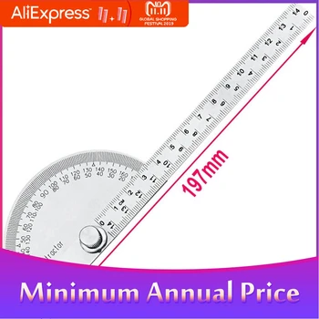 

14CM Protractor Angle Gauge Stainless Steel 180 Semicircle Degree