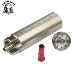 Tune Up Kit Stainless Steel Cnc Milled One-piece Solid Cylinder Built-in Cylinder Head Piston Head Nozzle Airsoft Paintball