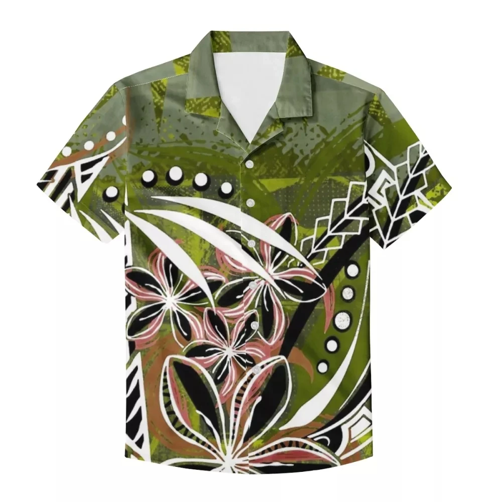 HYCOOL Polynesian Tribal Design Half Shoulder Dresses And Men's Shirts ...