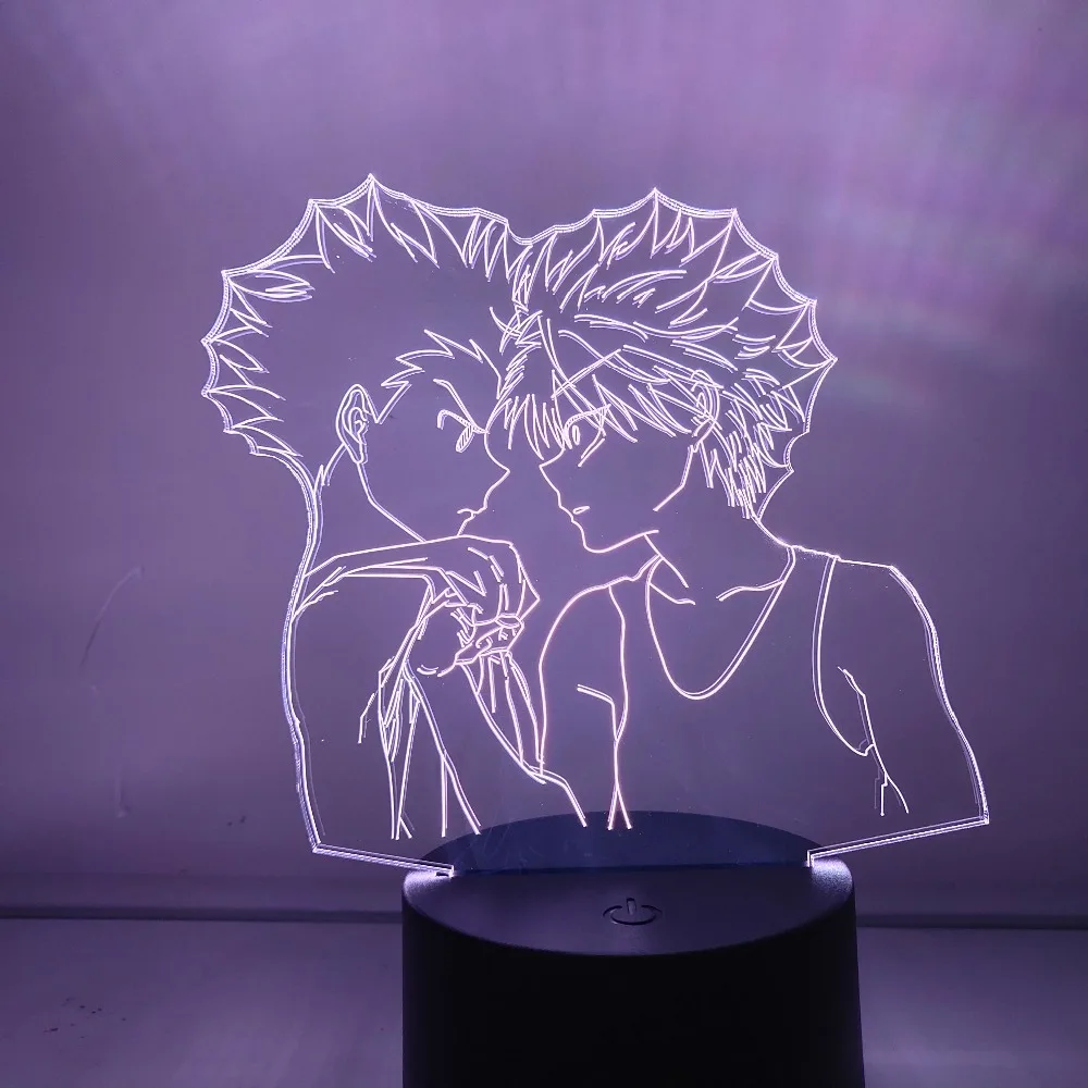 Аниме Охотник X 3d светильник Freecs Killua фигурка СВЕТОДИОДНЫЙ Ночник 3D Новинка
