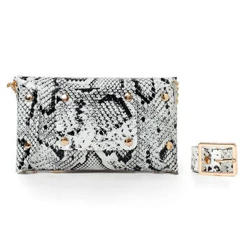 

MAIOUMY Waist Pack Serpentine Fanny Pack Leather Fashion Snake Skin Waist Belt Skin Feminina Strap HipHop Masculina Women 19Dec3