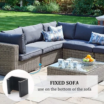 

8PCS Outdoor Patio Wicker Furniture Clips Sectional Sofa Rattan Furniture Clamps Chair Fasteners Connect The Sectional BJStore