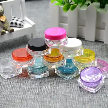 

100Pcs 3g/3ml Empty Square bottom Sample Jar Pot Vial Container Fit Makeup Cosmetic Face Cream Pigment Nail Art Glitter bead New