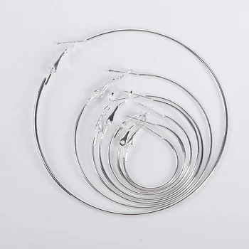 

5Pair 20-70mm Fashion Women Pin Buckle Round Earrings For DIY Circle Earring Hooks Findings Jewelry Making Accessiores