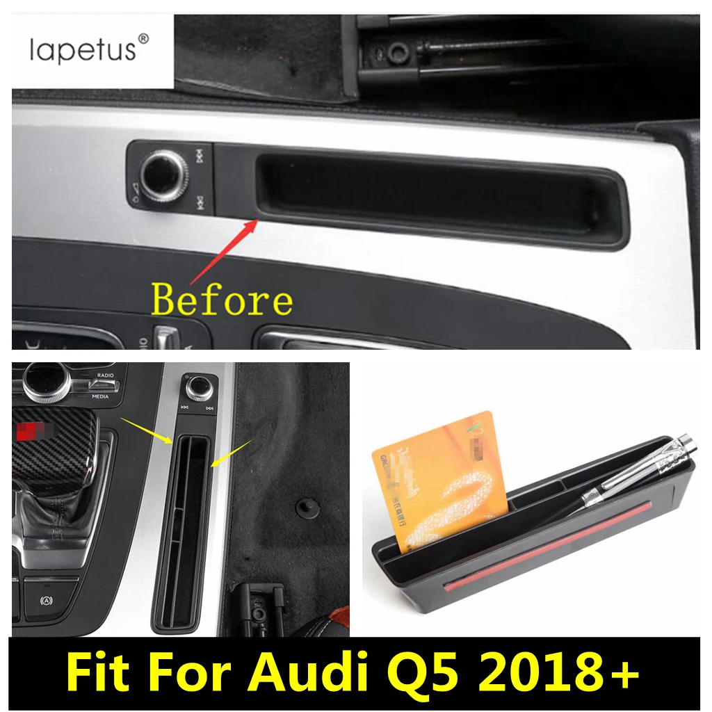 

Central Control Card Slot Container Storage Clasp Box Molding Cover Trim For Audi Q5 2018 - 2023 Plastic Accessories Interior
