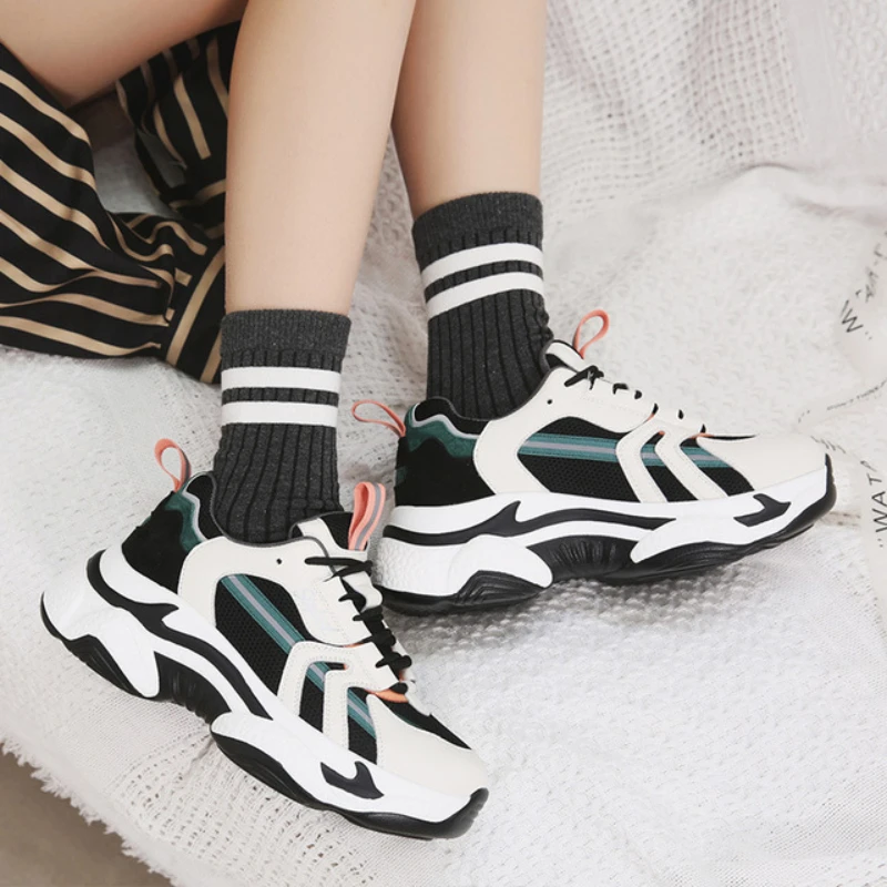 Chunky Sneakers Designer Women Basket Casual-Shoes Female Trendy Sports Zapatillas-Mujer