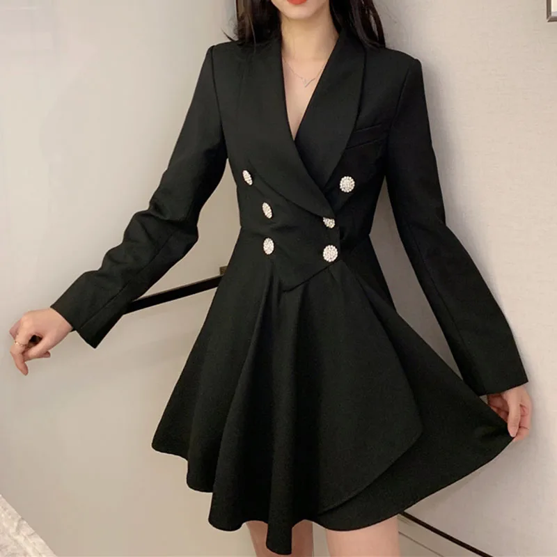 HIGH STREET, новая мода, дизайнерское подиумное платье для женщин, с длинным рукавом, со стразами, на пуговицах, с зубчатым воротником, платье