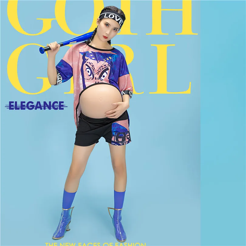 

Maternity Fashion Casual two-piece Suit For Photo Shoot Comfortable Short Sleeve and Maternity For Pregnant Photography