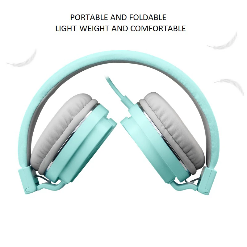 Wired Headphones With Microphone Over Ear Headsets Bass HiFi Sound Music Stereo Earphone For iPhone Xiaomi Sony Huawei PC