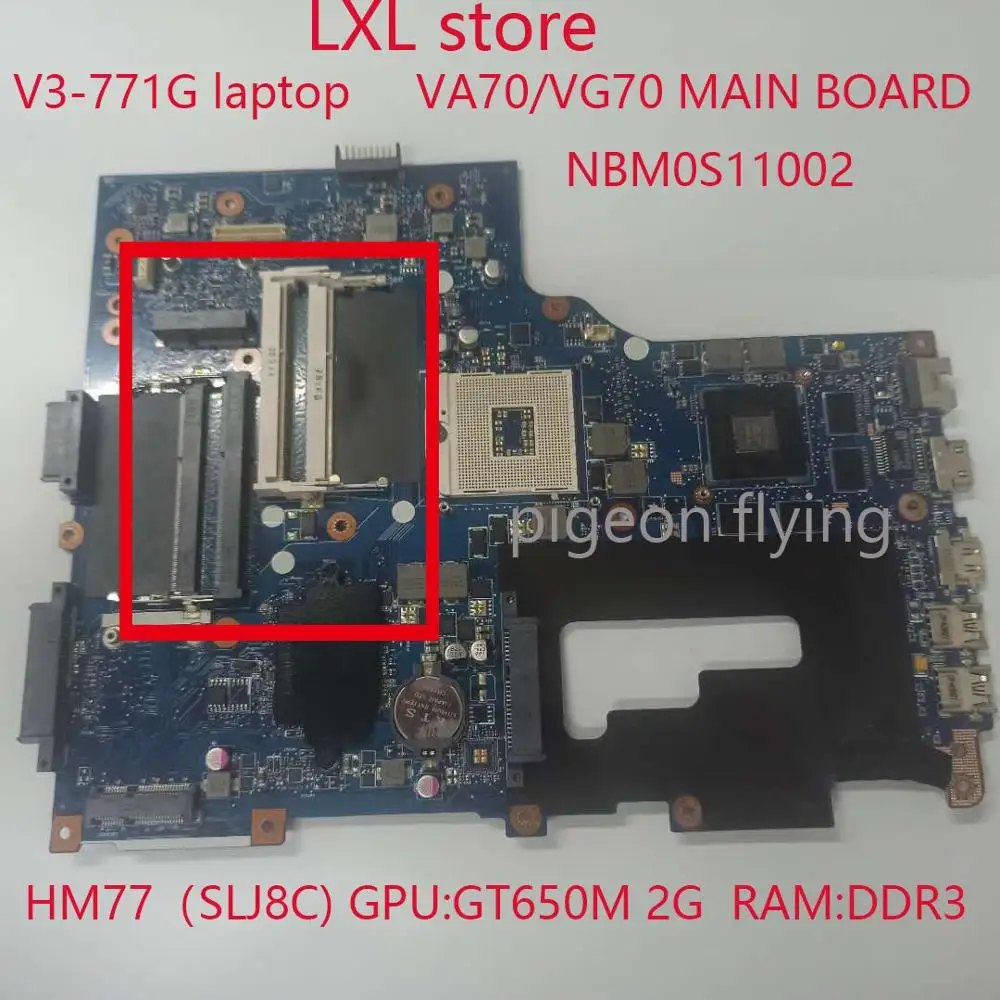 V3 771 материнская плата для Acer V3 771G laptop VA70/VG70 материнская плата NBM0S11002 HM77(SLJ8C) GPU:GT650M 2G RAM: тест DDR3|Материнские платы для ноутбуков| | АлиЭкспресс
