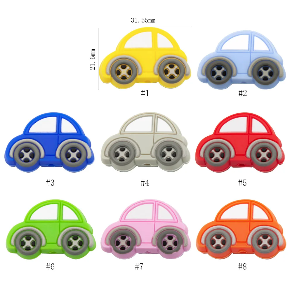 Silicone Teething Beads 10pc Baby Teether BPA Free English Letter Tortoise Mouse Panda DIY Pacifier Chain
