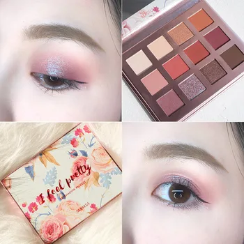 

Eye Shadow Natural Eyes Makeup 12 Colors Eyeshadow Palette Cosmetics Diamond Glitter Shiny Matte beauty glazed