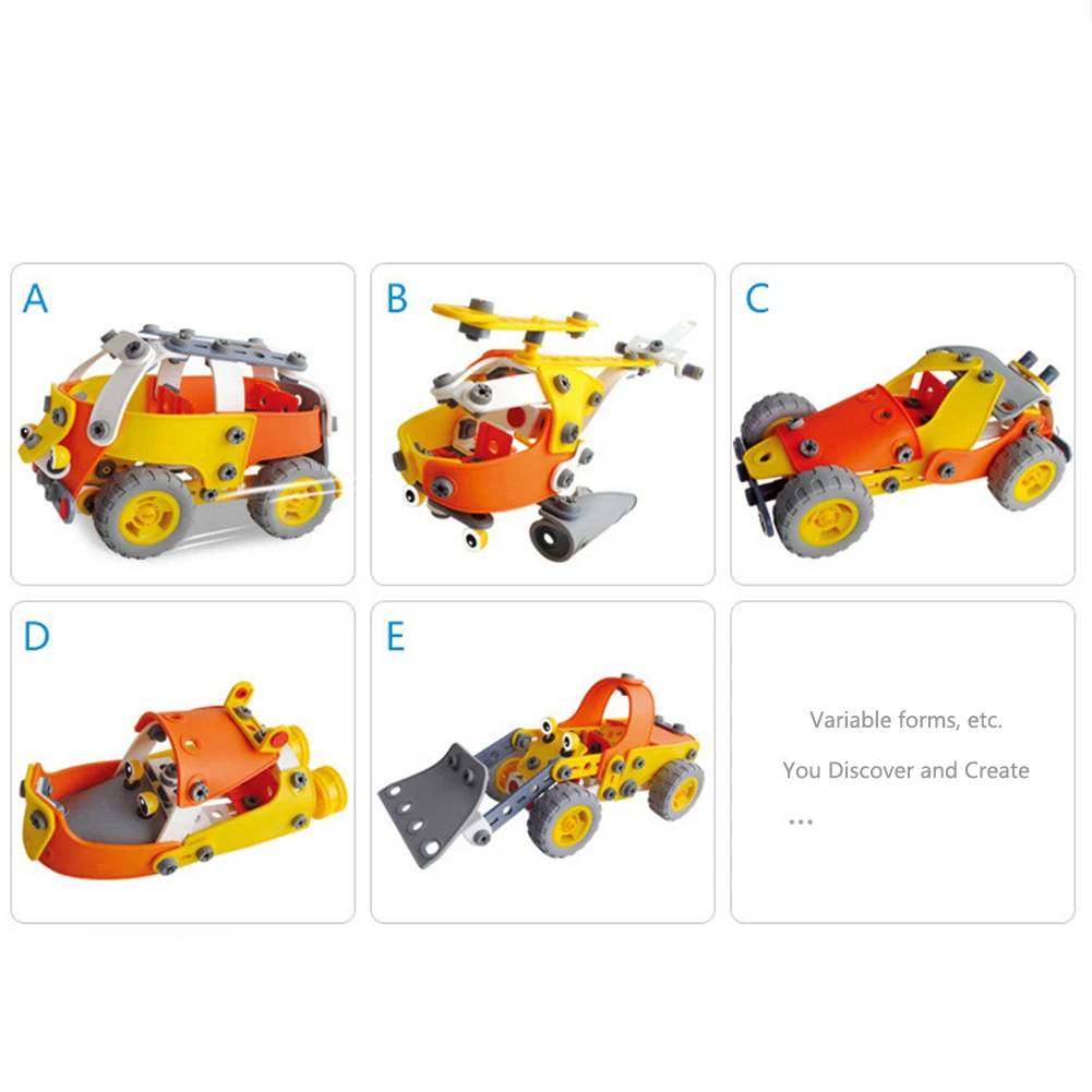 Gift Fun Block Intellectual Development Truck Children Interactive Educational Building Toys Self Assemble Car DIY Engineering