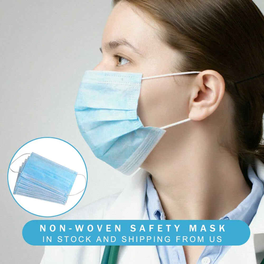 

50 Pcs Non Woven Disposable Face Mask 3 Layer Hanging Ear Dust Filter Safety Elastic Facial Dust-Proof Safety Masks