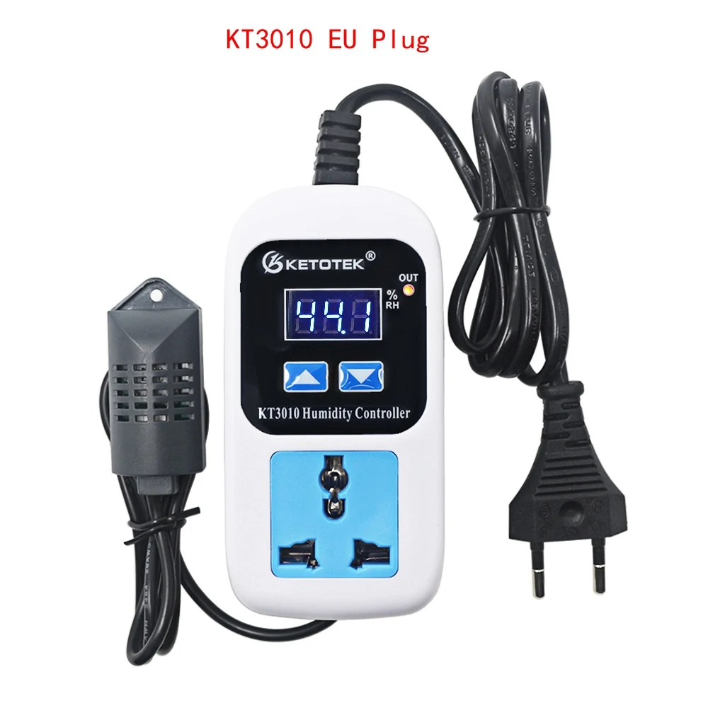 KT3010 XH-W3005 Digital Hygrostat Humidity Controller Humidity Control Switch Hygrometer 0%~99%RH with Humidity Sensor