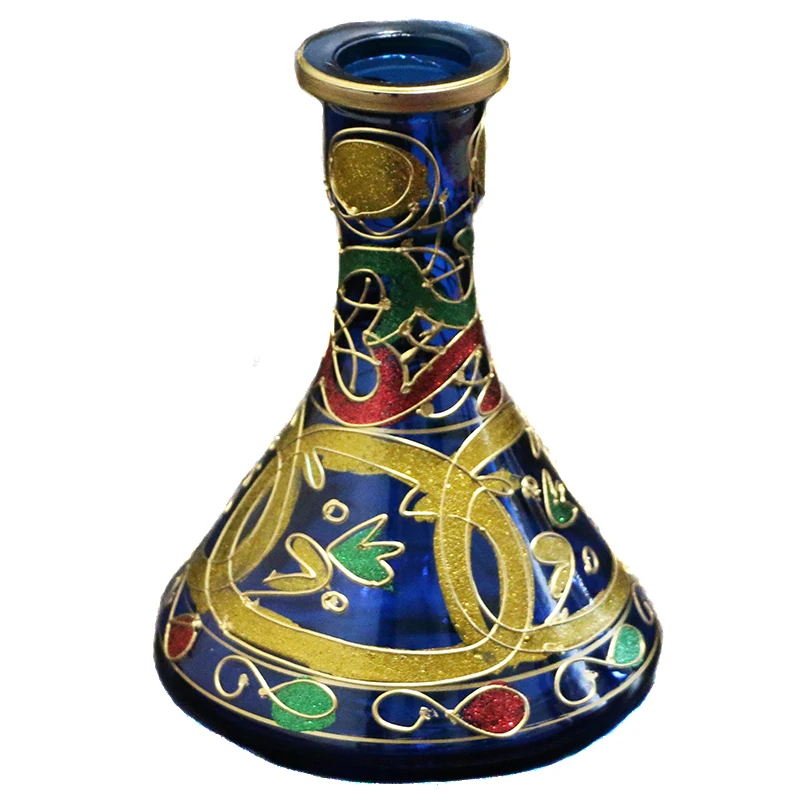 

Glass vase black bottle blue bulb accessories hookah base