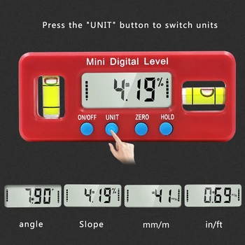 

100mm Strong Magnetic Level Ruler Electronic Digital Display Spirit Level Instrument Inclinometer Angle Ruler Measuring Tool