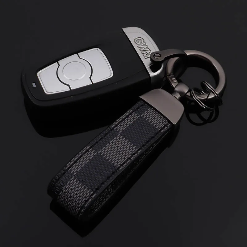 Fashion Europe and the United States trend old float car key chain car leather key ring chain ring pendant