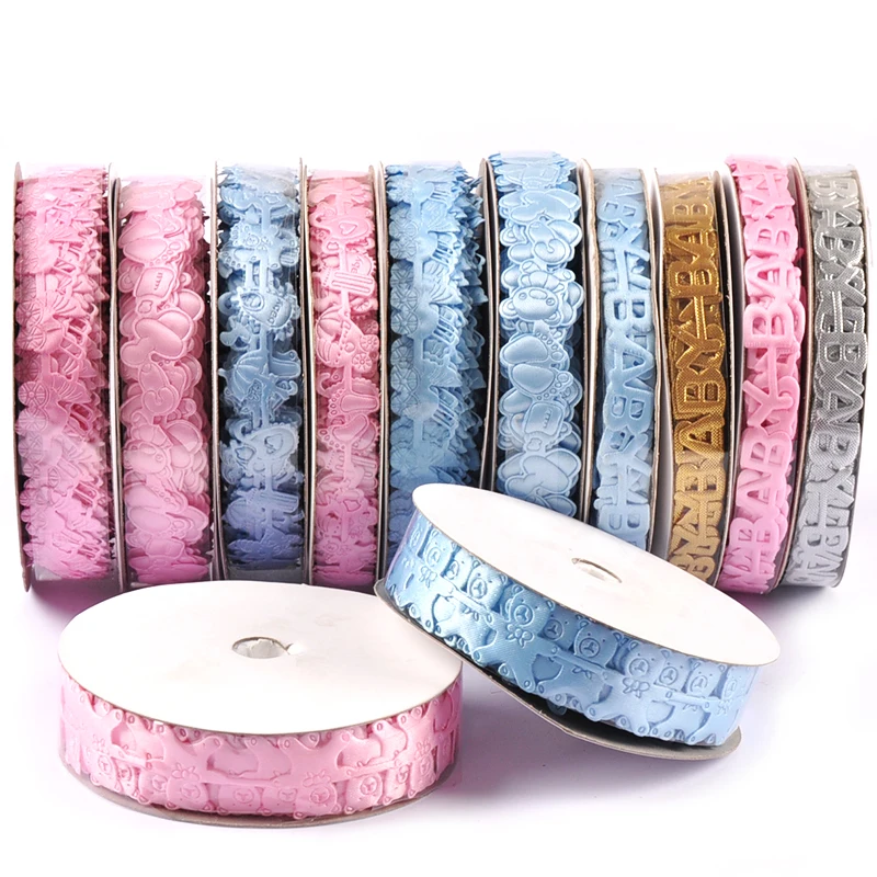 Ribbon Decoration Ribbon Supplies Sewing Ribbon 1-1.5cm Mix Pink/blue Ribbons For Crafts Embroidered Fabric Wrapping Gift Baby Party Decorations DIY Sewing Accessories