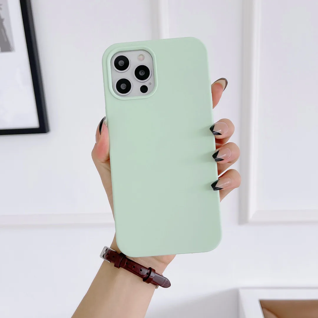 Luxury Original Liquid Silicone Solid for IPhone 13 12 11 Pro Max Case for IPhone 11 Xr Xs MAX 7 8  Soft Tpu Back Cover Fundas cute iphone 12 pro max cases