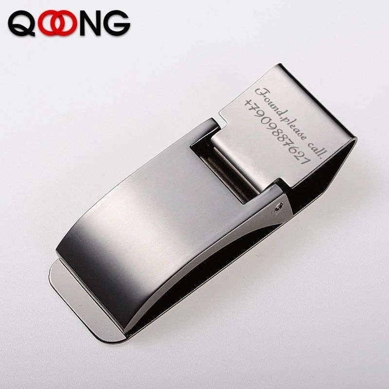 QOONG Clip de Metal para billetes de acero inoxidable, Clip de bolsillo delgado tarjetas de crédito, identificación y efectivo, personalizado, dos colores|clip wallet|money holderbill clip - AliExpress