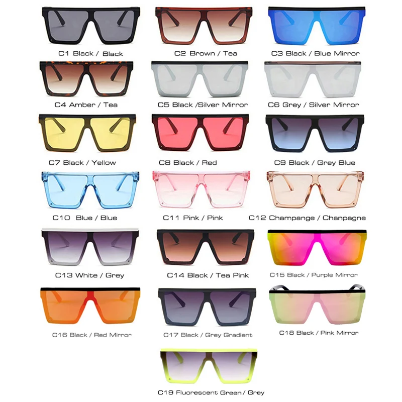 SHAUNA Flat Top Classic Square Sunglasses Woman Brand Designer Purple Mirror Coating Shades UV400_voghion.com