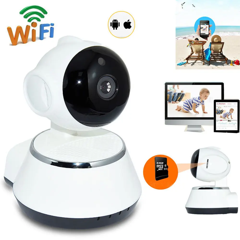 720P HD Home Security IP Камера Wi-Fi беспроводная камера видеонаблюдения 3,6 мм объектив Широкий Формат Крытый Камера Поддержка Ночное видение купол
