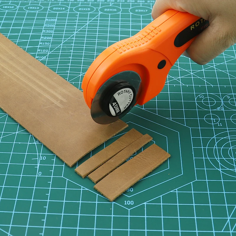 Professional Self-Healing Double-Sided PVC Cutting Mat Rotary Blade Compatible Hammer Hole Punches Leather Tool Set Sewing