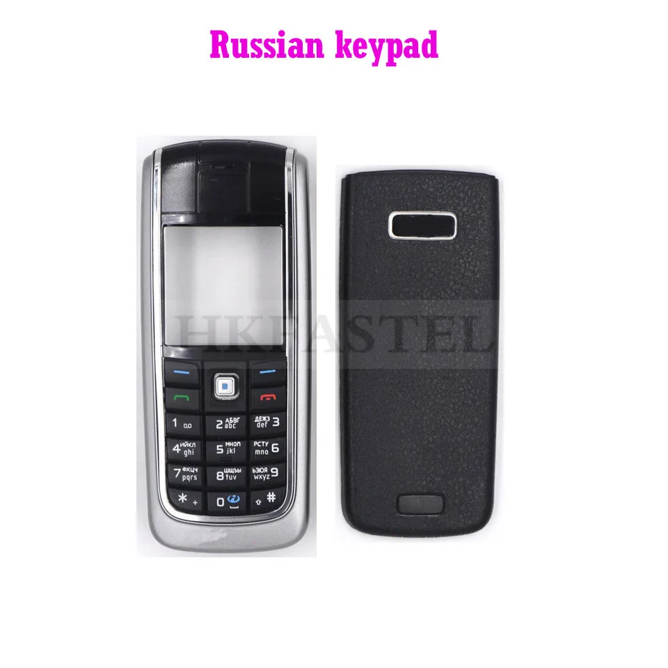 Black Russian HKFASTEL, корпус, клавиатура для Nokia 6021, передняя рамка для ЖК-дисплея, задняя крышка, чехол для батареи, китайский/русский/иврит, клавиатура - Цвет: Black Russian
