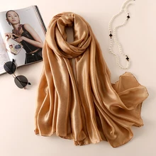 2022 Silk Scarves Women Cotton Chiffon Scarf Solid Foulard Femme Shawls Wraps Silk Bandana Head Scarf Hijab Scarf Beach Poncho