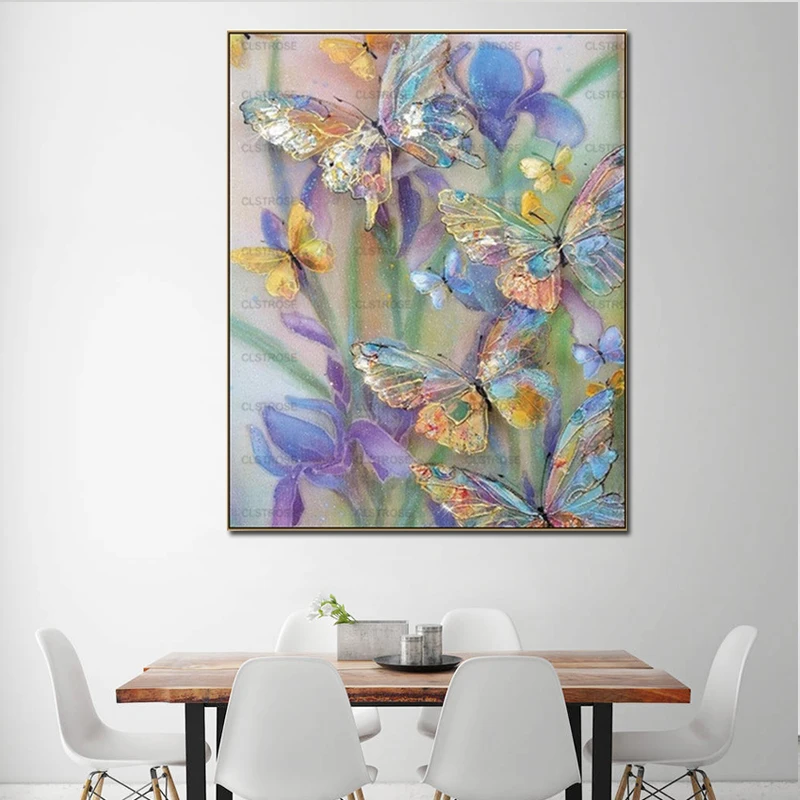 Famous Painting Colorful Art Butterfly Home Wall Nordic Canvas Creative High-Definition Print Mural for Bedroom | Дом и сад