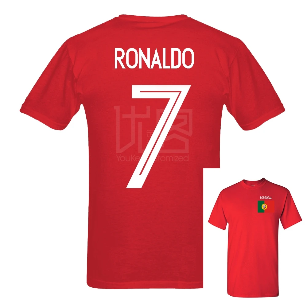2018 новые Португалия Cronaldo номер 7 Россия Кубок мира матч 10 цвета футболка мужская вентиляторы футболист короткий рукав Футболка Письмо