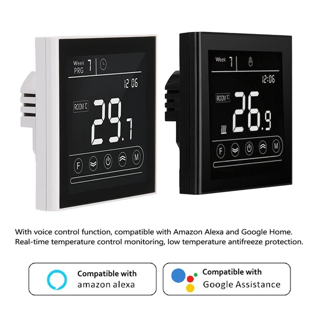 QuietWarmth WiFi Programmable Touchscreen Thermostat Alexa-Google