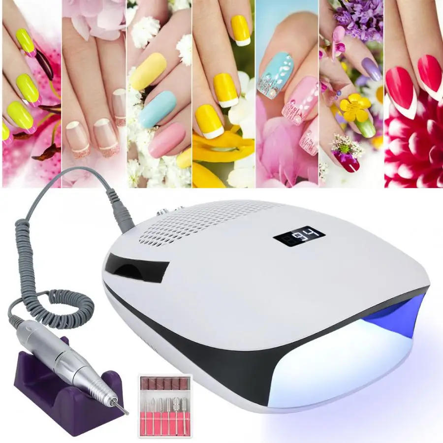 Manicure Machine Nail Vacuum Cleaner Manicure UV Gel Curing Lamp Dryer Electric Nail Drill Machine 100-240V Nails Accessoires