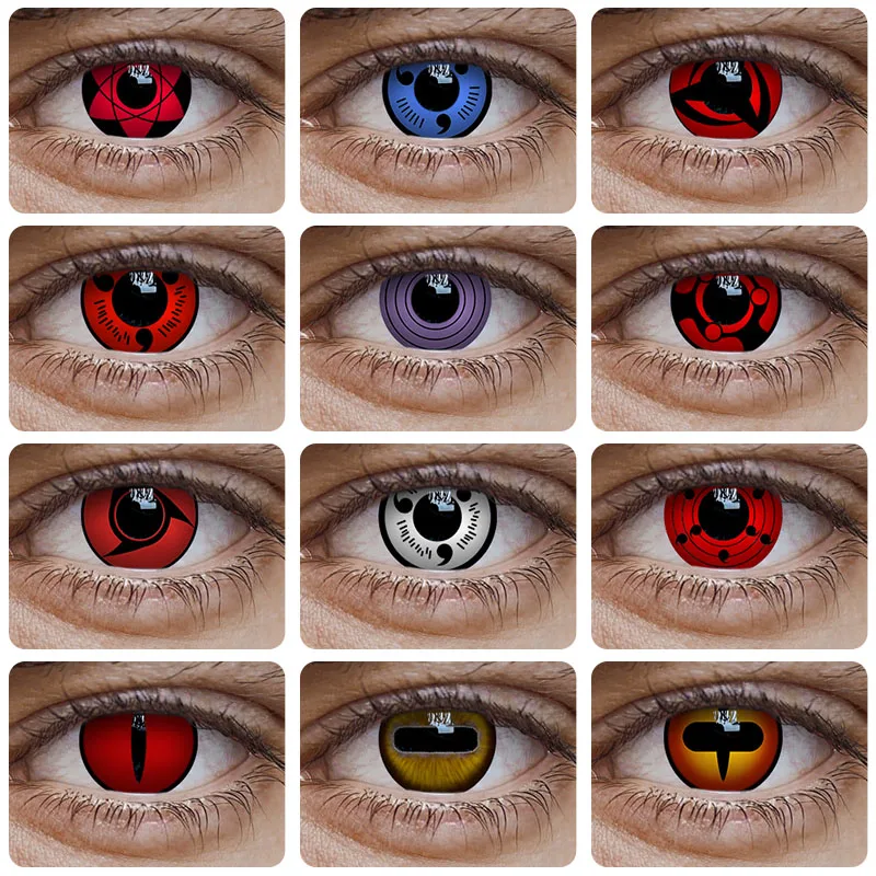 Lentes de contacto de Color Sharingan, lentes de contacto de colores, Cosplay, Anime, Uchiha Sasuke, Hatake, Kakashi