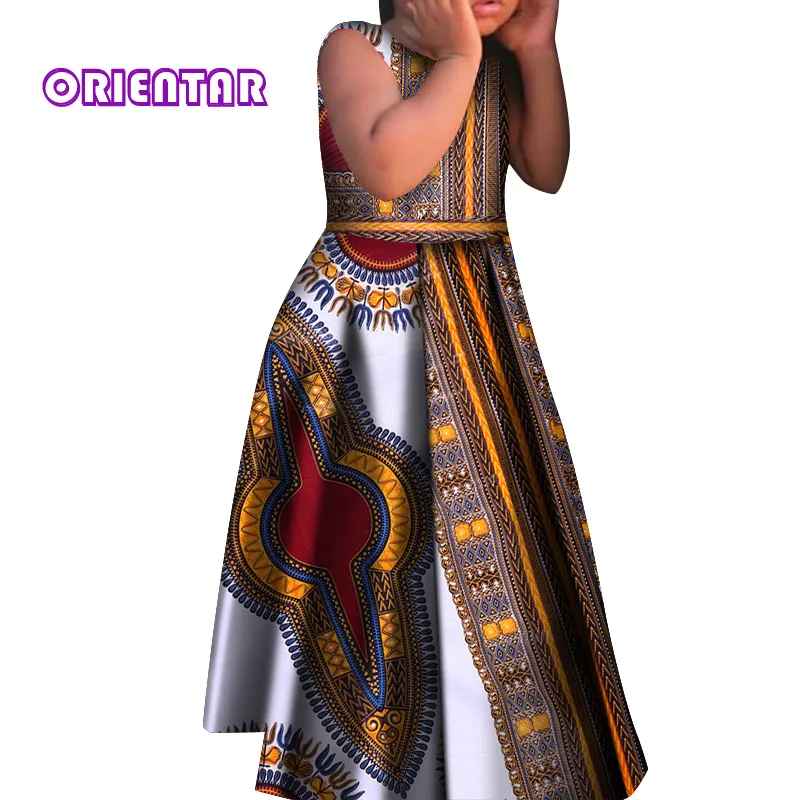 Детское платье в африканском стиле с принтом Дашики; детское бальное платье без рукавов для девочек; Модное Длинное платье принцессы в африканском стиле; WYT452 - Цвет: 20
