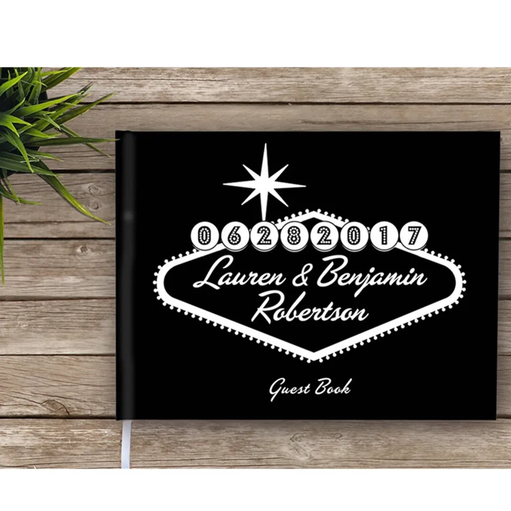 

Wedding Guest Book Las Vegas, Black and White Wedding Guest Book, Las Vegas Wedding,bridal shower Guest Book, Wedding Journal,
