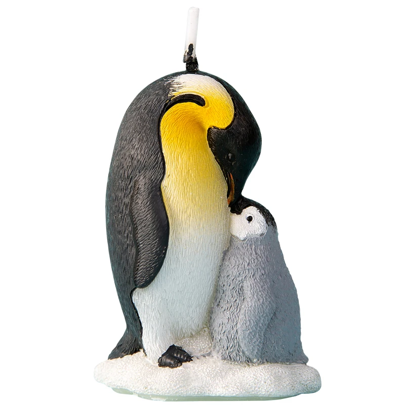 Bougie En Forme Mere Et Enfant Pingouin Fournitures De Decoration Pour Reception Prenatale Anniversaire Figurine Pour Gateau De Fete Aliexpress