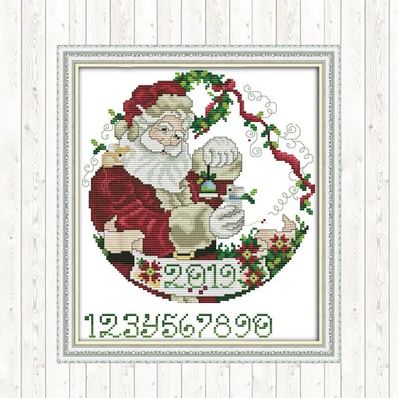 

Santa Claus Cross Stitch Embroidery Kit DMC Cotton Thread Printed Canvas 14CT 11CT Counted and Stamped DIY Needlework Crafts