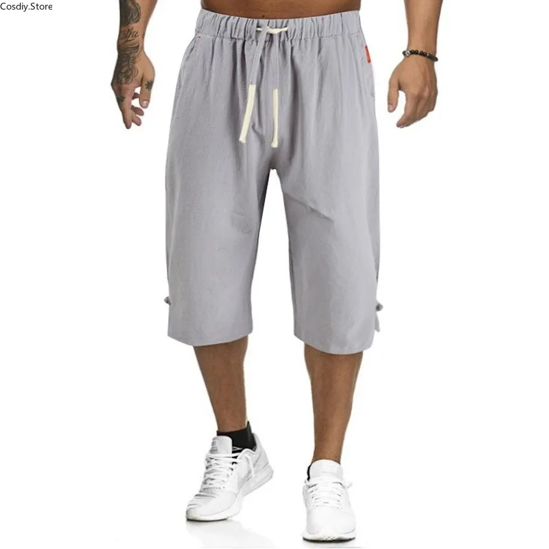 Harem Beach Cotton Linen Capri Pants 
