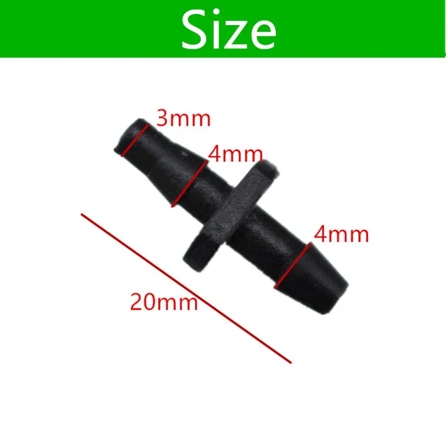 1/8 Hüvelykes Kettős Szöges Csatlakozó 3 Mm/5 Mm -Es Mikrocsövekhez Kanyar Csepegtető Öntözőkészlet Öntözőkészülékek - Image 3