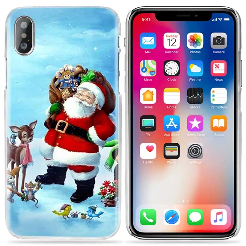 Снеговик Рождественский чехол для iPhone 11 Pro XS Max XR X 10 7 8 6 6S+ Plus 5s SE 5 4s 4 5C Жесткий Conchas PC Роскошный чехол для телефона - Цвет: 03