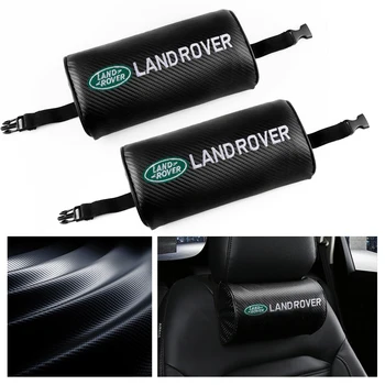 

2Pc Car Pillow Carbon fiber Memory Cotton Seat Headrest Neck Rest Support For Land Rover Discovery Freelander Evoque Velar SVR