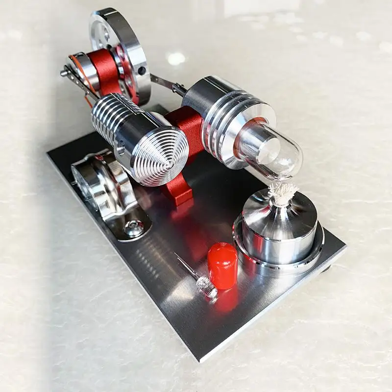 YAKOK Stirlingmotor Stirlingmotor Bausatz mit Generator Stirling Engine Pädagogisches Modell Spielzeug Physik Experiment