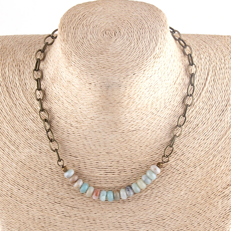 RH Fashion Bohemian Jewelry Accessory Retro Chain Links Stone Necklace Female Boho Gift Drop Shipping | Украшения и аксессуары